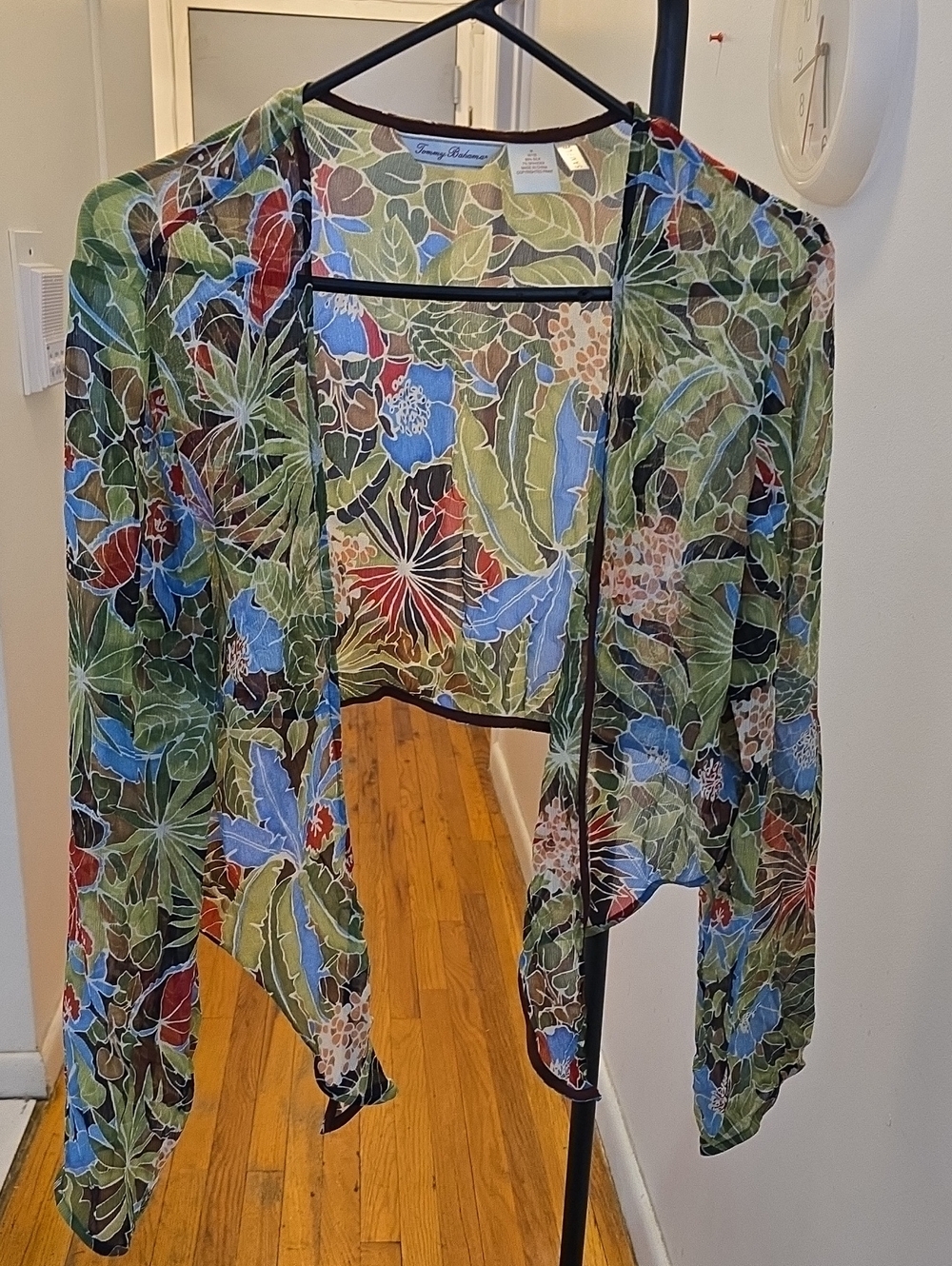 Tommy Bahama Sheer Floral Kimono in Green Blue Red